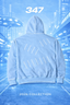 Malcriado Cotton Oversized Hoodie BabyBlue/White