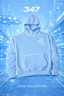 Malcriado Cotton Oversized Hoodie BabyBlue/White