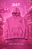 Malcriado Cotton Oversized Hoodie Pink/Black
